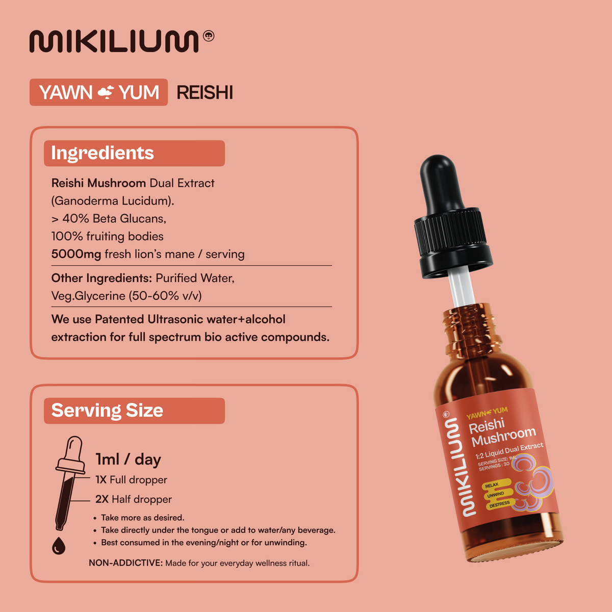 Yawn Yum - Reishi Mushroom Liquid Dual Extract