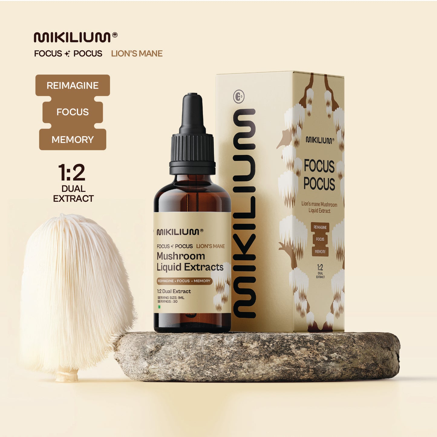 Focus Pocus - Lion's Mane Mushroom Liquid Dual Extract- 30 Servings (30ml)