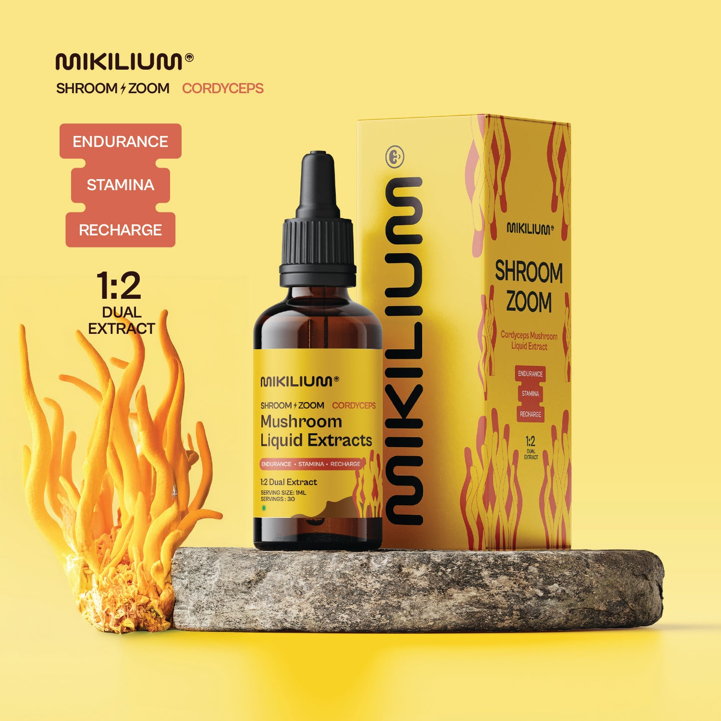 Shroom Zoom - Cordyceps Mushroom Liquid Dual Extract - 30 Servings (30ml)