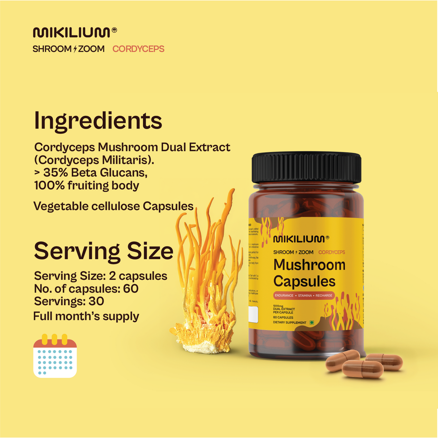 Shroom Zoom - Cordyceps Mushroom Dual Extract Capsules