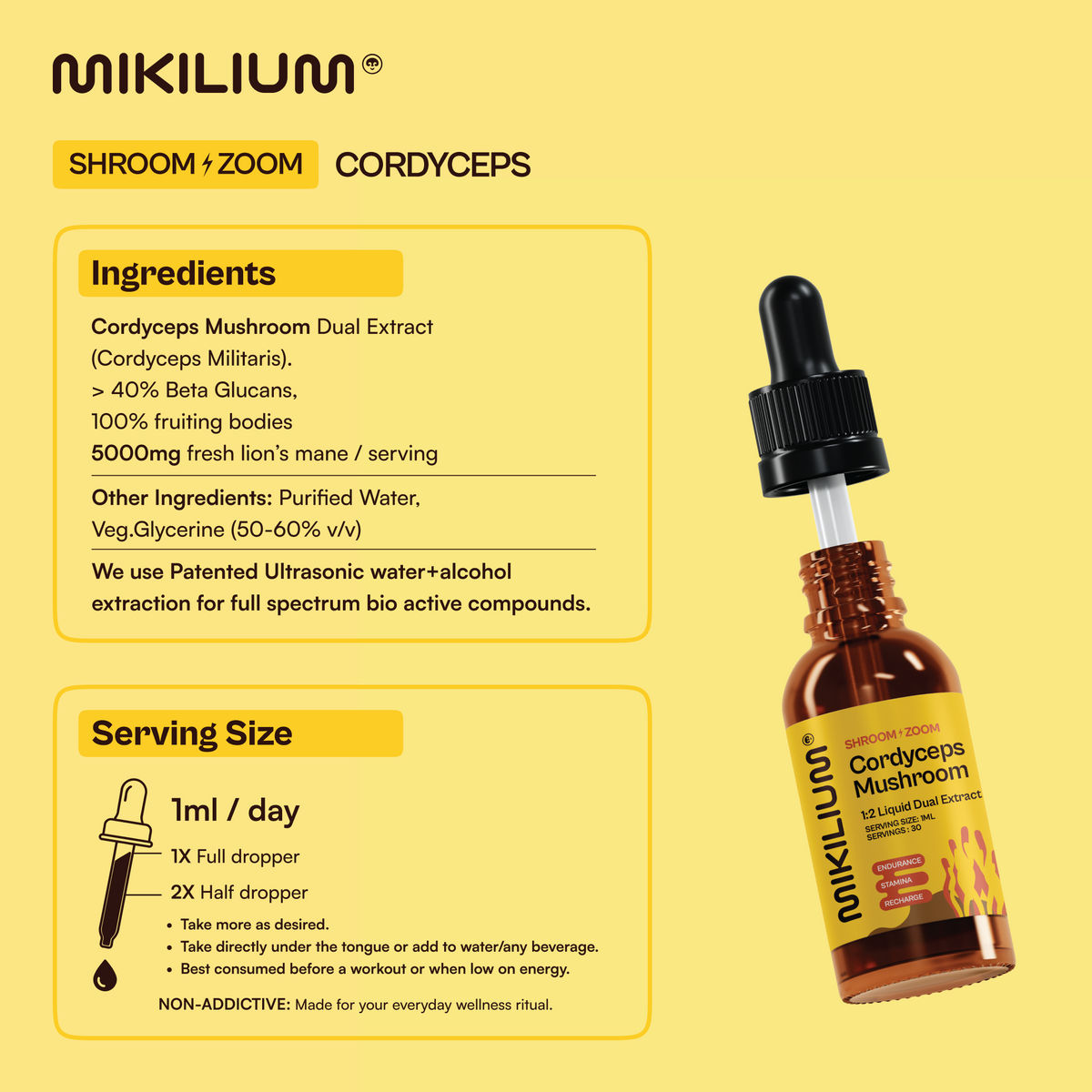 Shroom Zoom - Cordyceps Mushroom Liquid Dual Extract