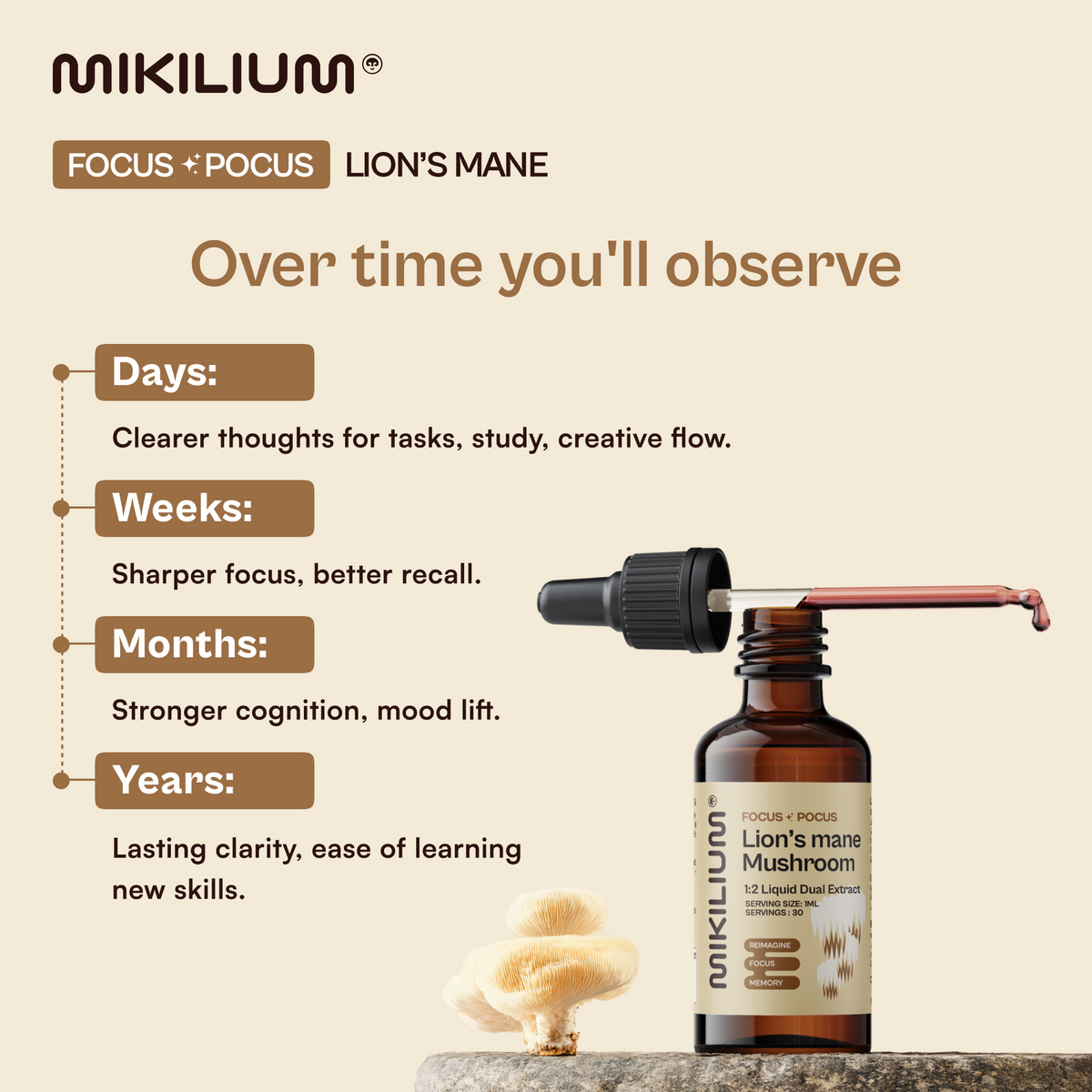 Focus Pocus - Lion's Mane Mushroom Liquid Dual Extract