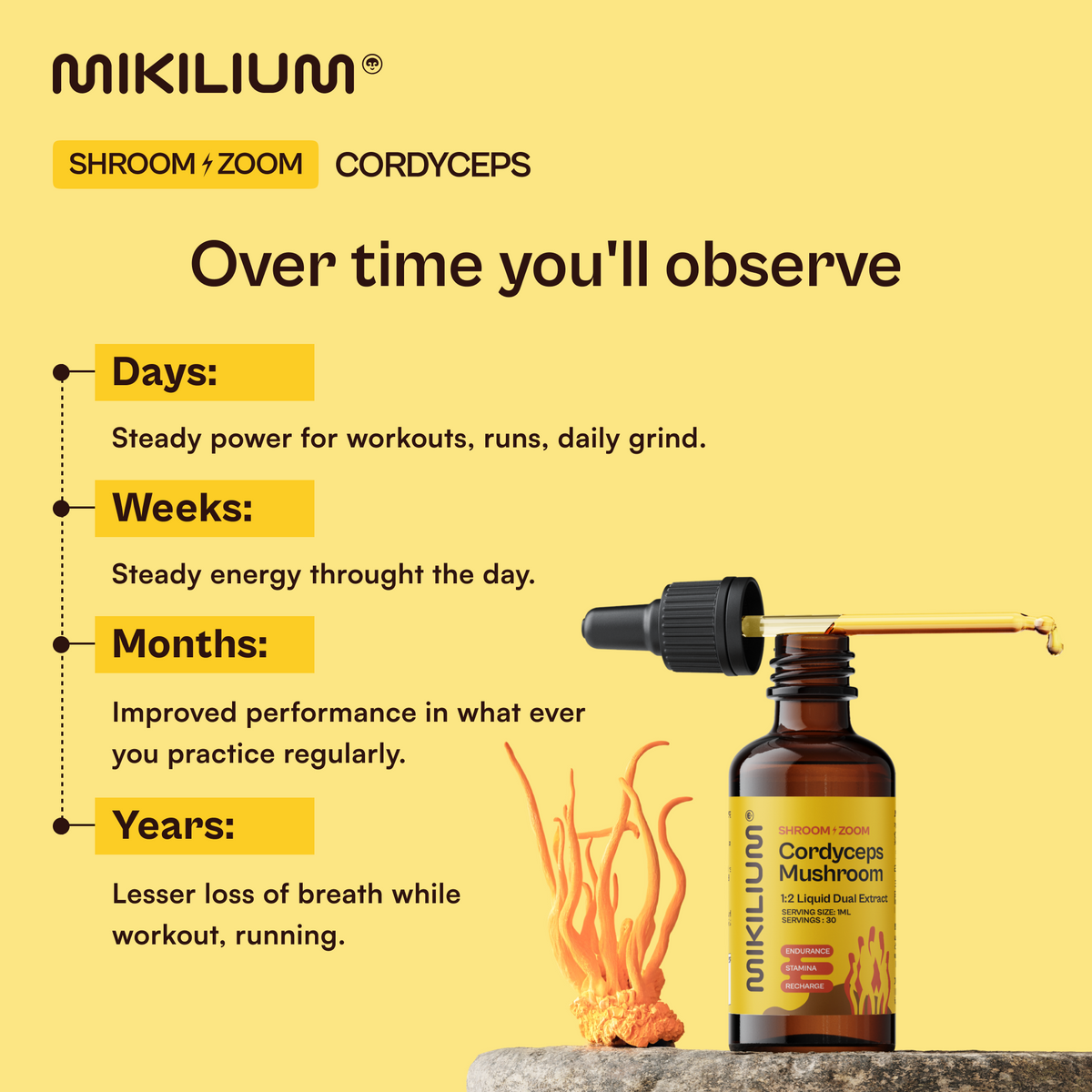 Shroom Zoom - Cordyceps Mushroom Liquid Dual Extract