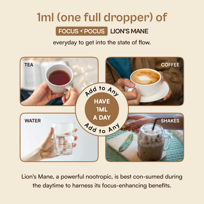 Focus Pocus - Lion's Mane Mushroom Liquid Dual Extract