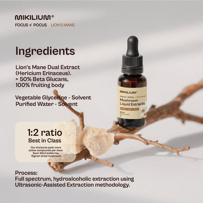 Focus Pocus - Lion's Mane Mushroom Liquid Dual Extract - ingredients