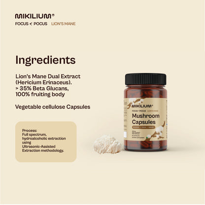 Focus Pocus - Lion's Mane Mushroom Dual Extract Capsules - Ingredients