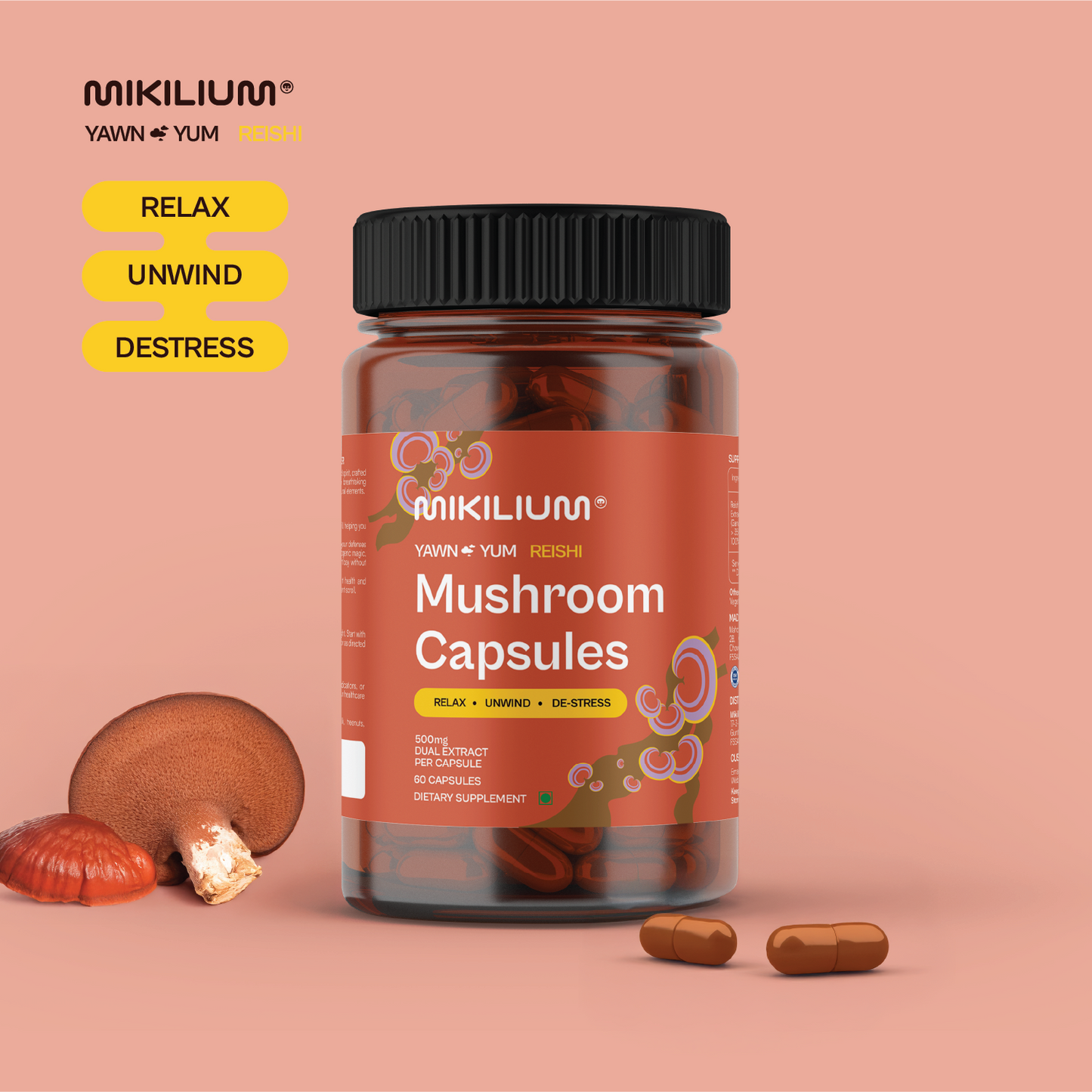 Yawn Yum - Reishi Mushroom Dual Extract Capsules