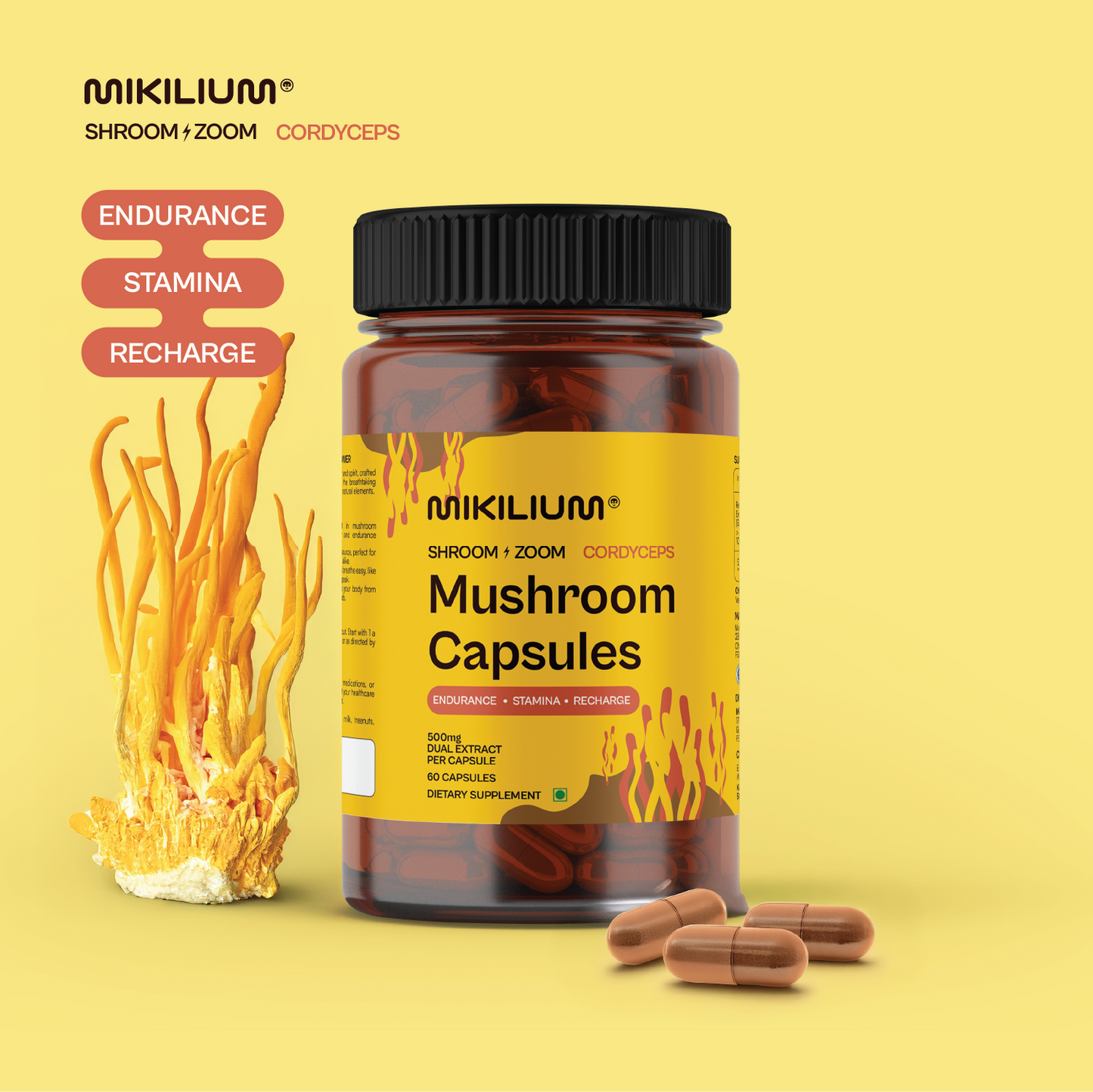 Shroom Zoom - Cordyceps Mushroom Dual Extract Capsules