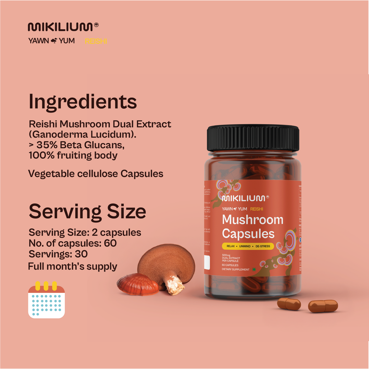 Yawn Yum - Reishi Mushroom Dual Extract Capsules